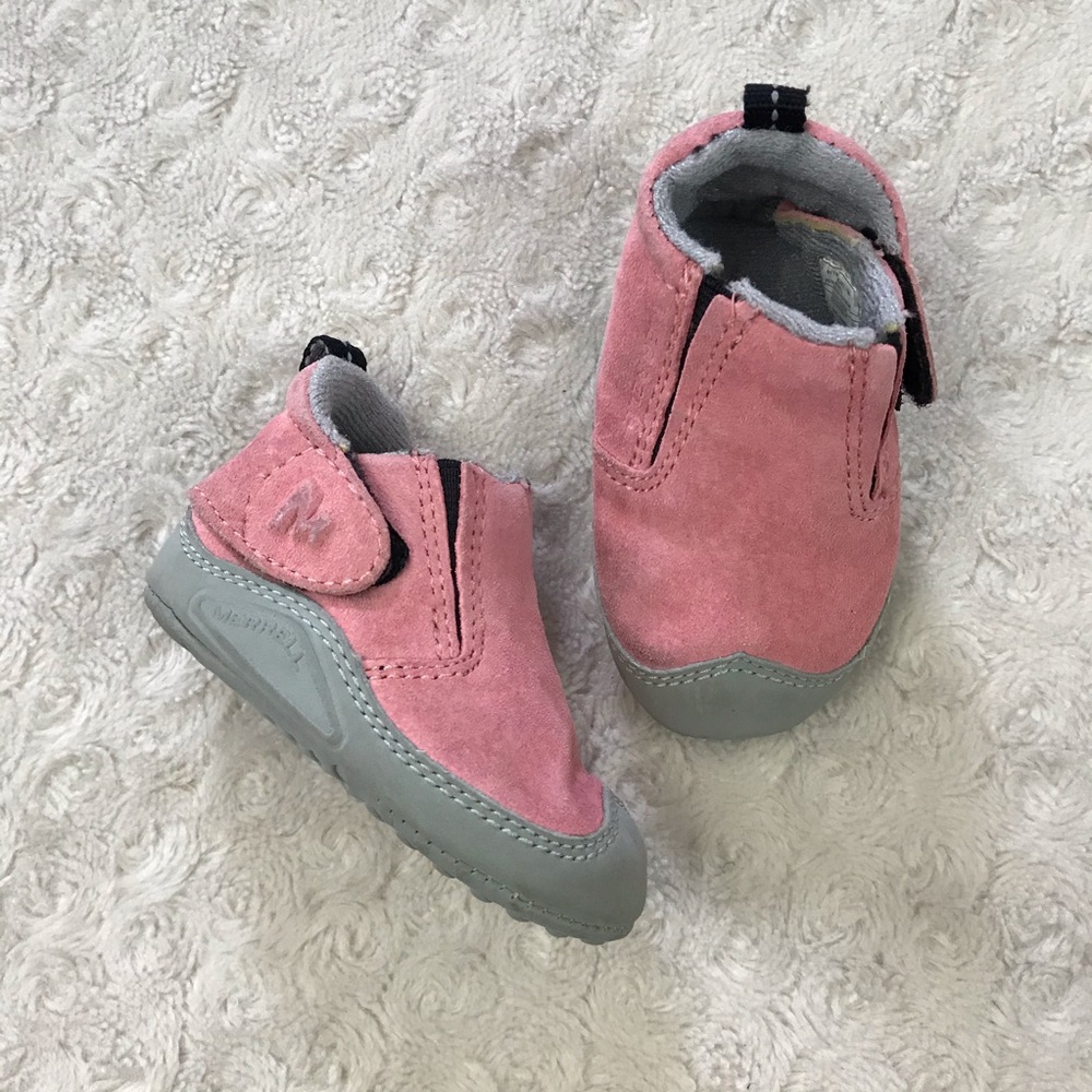 My First Merrell Baby Girl Shoes Pink Gray 3-6M